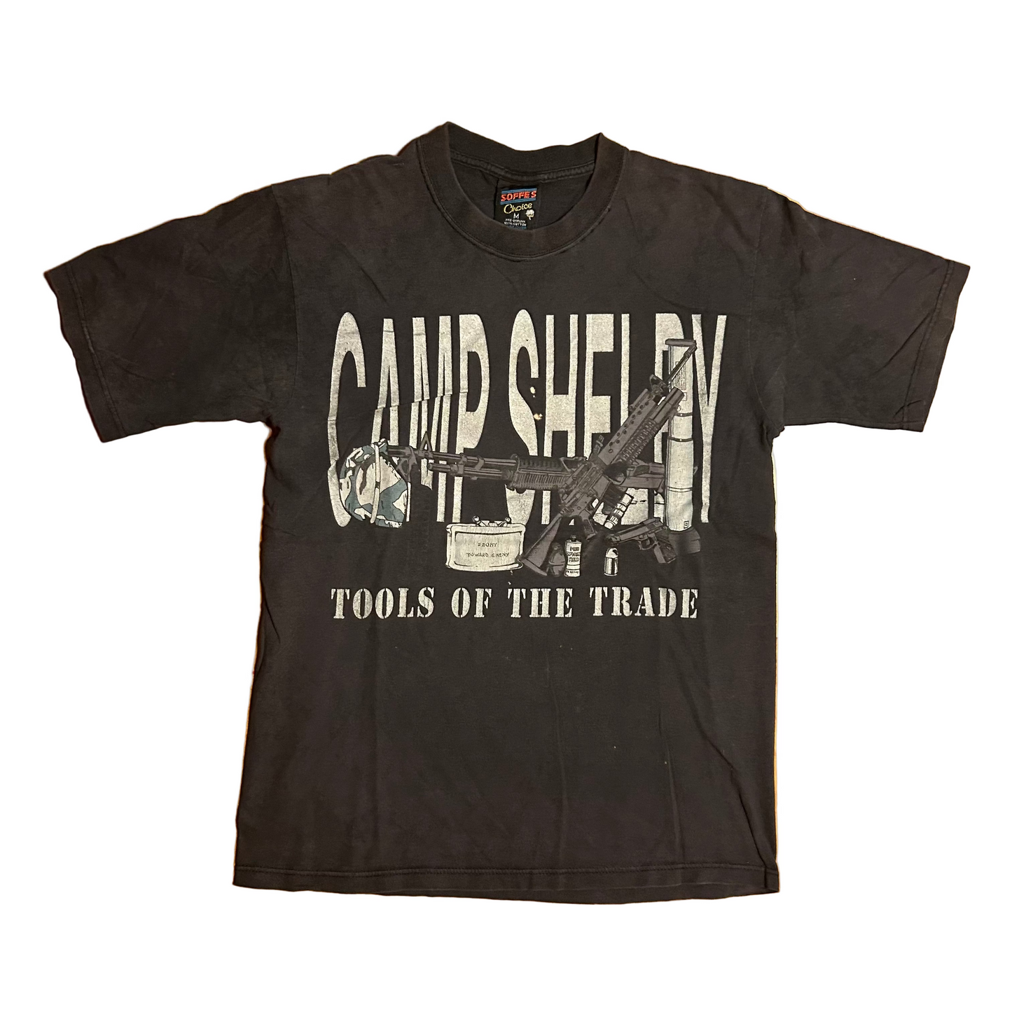 Soffee Choice Camp Shelby Tools of the Trade Black Grey Cotton Tshirt - Small - 19" x 27"