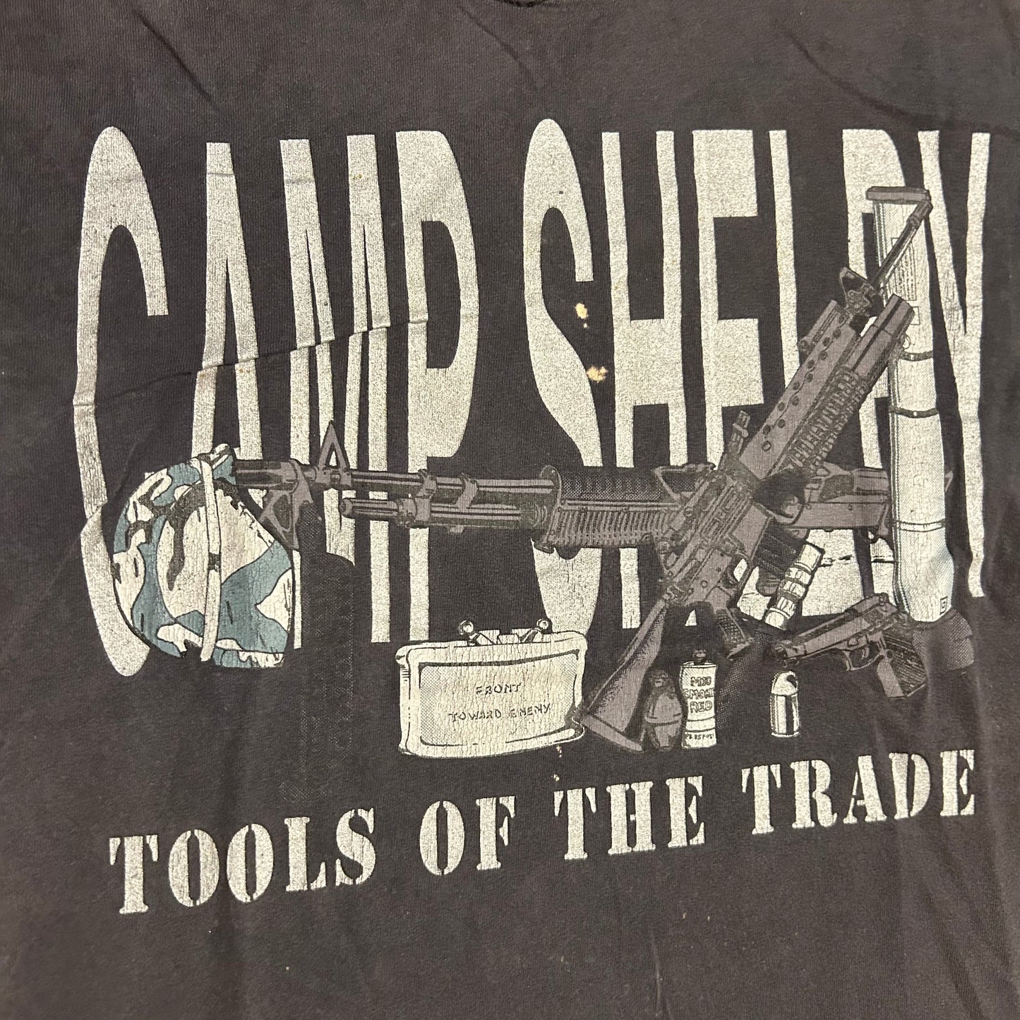 Soffee Choice Camp Shelby Tools of the Trade Black Grey Cotton Tshirt - Small - 19" x 27"