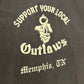 Support Your Local Outlaws Memphis TN Black Cotton Tshirt - XLarge - 25.5" x 30"