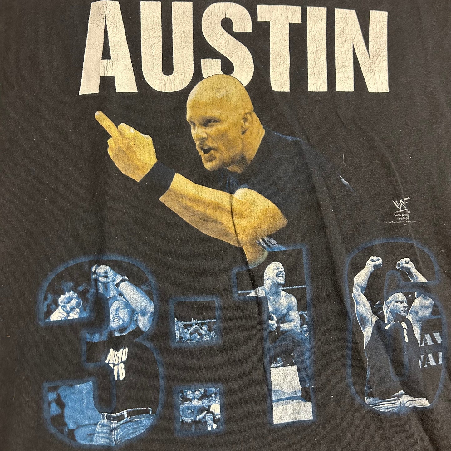 90’s WWF Stone Cold Steve Austin 3:16 That’s the Bottom Line Black Cutoff Tank Top Shirt - Medium - 21.5" x 27.5"