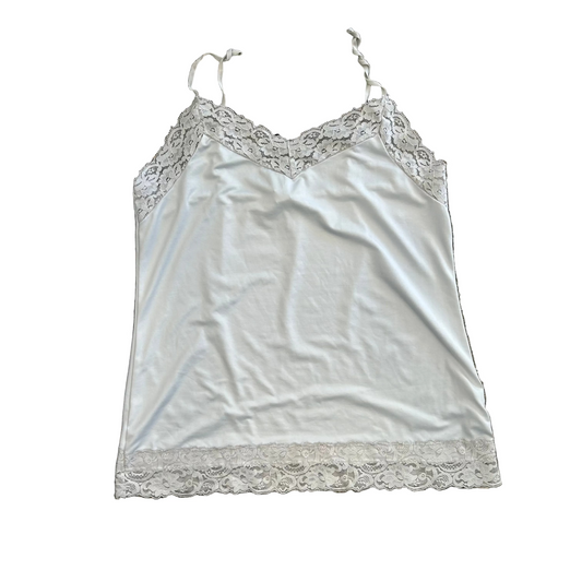 White Black House Market Lace White Tank Top Shirt - XSmall - 17" x 22"