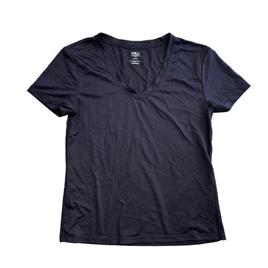 Athletic Black Scoop Neck Tshirt - XSmall - 17" x 22"