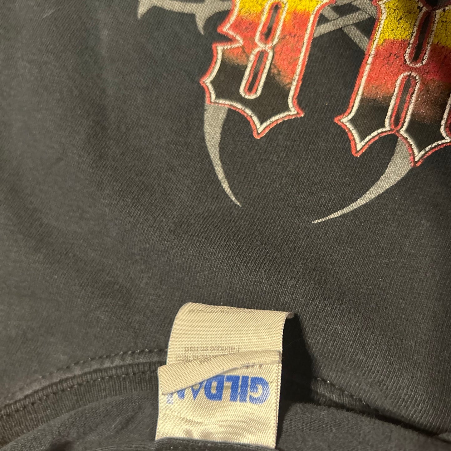 Gildan Ultra Cotton Helen Back Motorcycle Cafe Crestview Florida Black Cotton Tshirt - Large - 22" x 29.5"