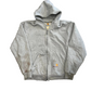 Carhartt Carphartt Grey Hood Zip Up Thermal Sweatshirt - XLarge - 26" x 26.5"