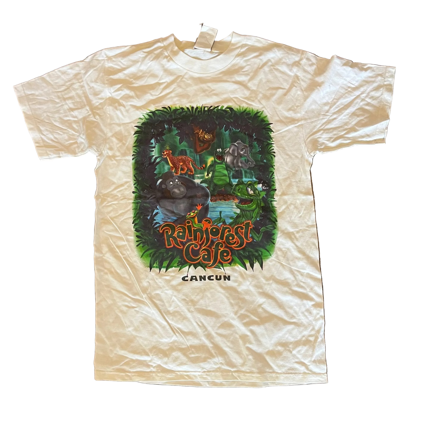 Rainforest Cafe Cancun White Tshirt - Medium - 20" x 30"