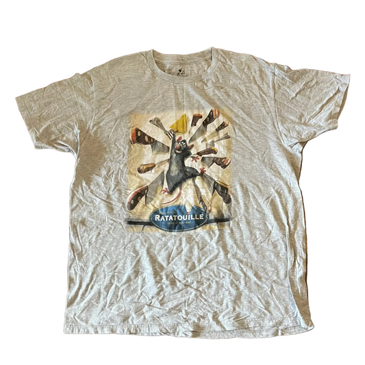 Disney Pixar Ratatouille Grey Movie Tshirt - Large - 23" x 28"