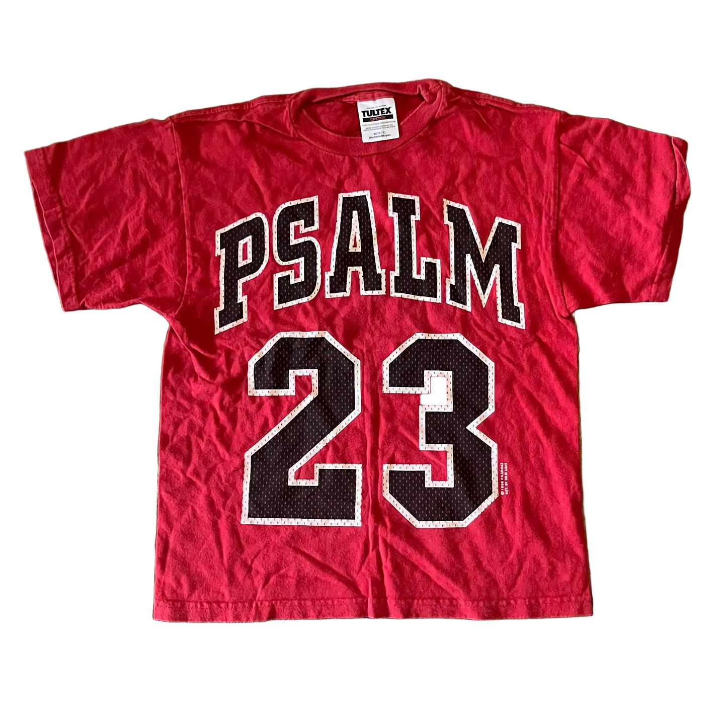 90’s Tultex Psalm 23 Red Tshirt - XSmall - 17" x 22"