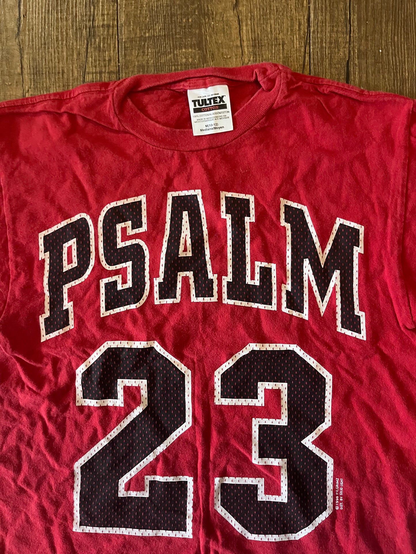 90’s Tultex Psalm 23 Red Tshirt - XSmall - 17" x 22"