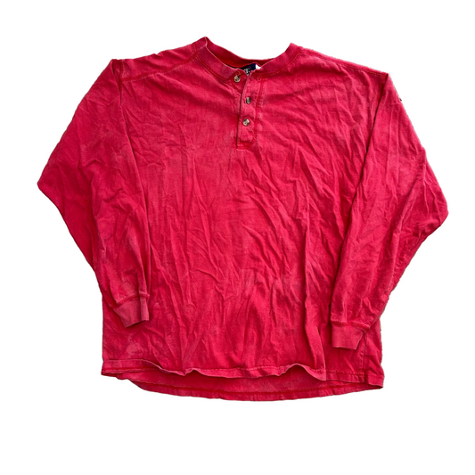 Faded Glory Red Faded Blank Quarter Button Longsleeve Shirt - XLarge - 24" x 28"