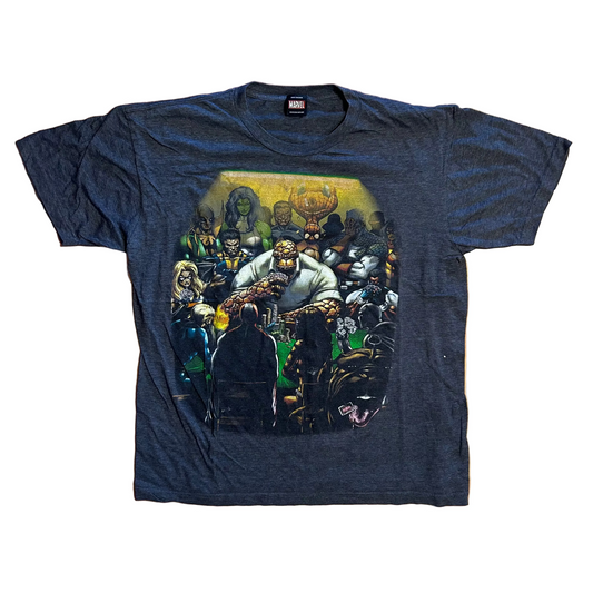 Marvel Cards Gambling Grey Tshirt - Large - 22.5" x 28"