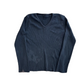 Black Grey VNeck Longsleeve Shirt - Small - 18" x 23"