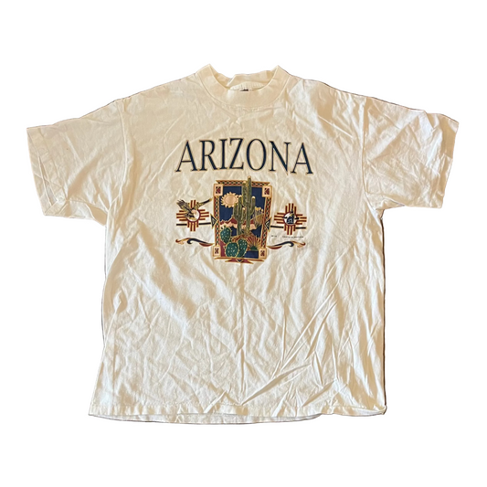90’s Oneita Arizona White Tshirt - Large - 22" x 28"