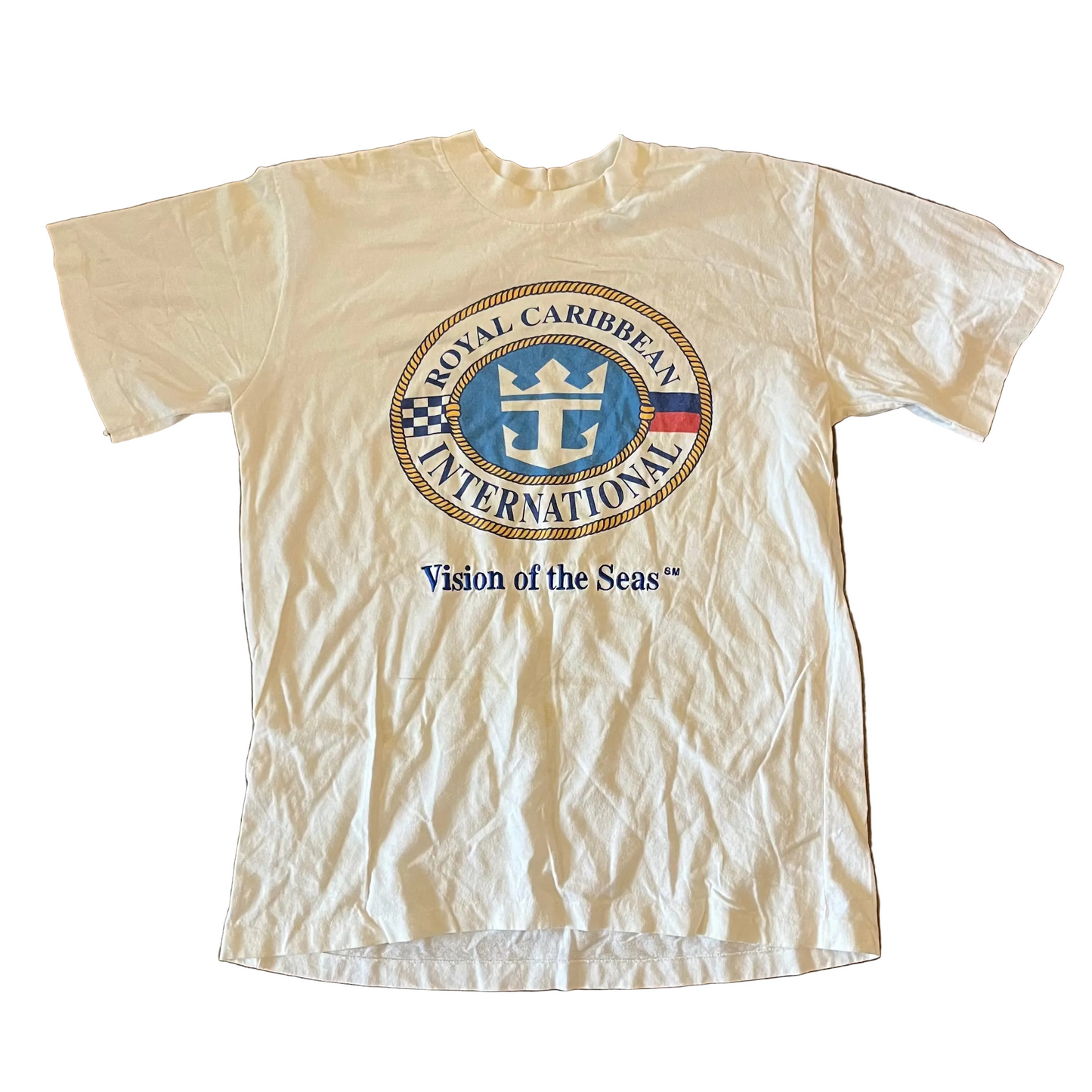 90’s Royal Caribbean Vision of the Seas Embroidered White Tshirt - Large - 22" x 29"