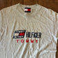 Tommy Hilfiger Embroidered Distressed Grey Tshirt - Small - 19" x 28"