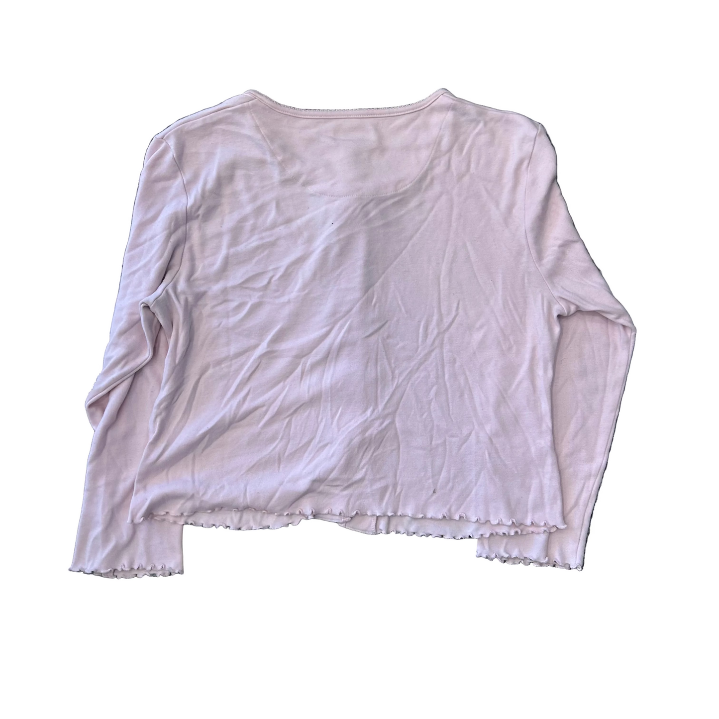 Mountain Lake Cotton Poly Pink Hearts Cardigan Sweater - Large - 22" x 20"