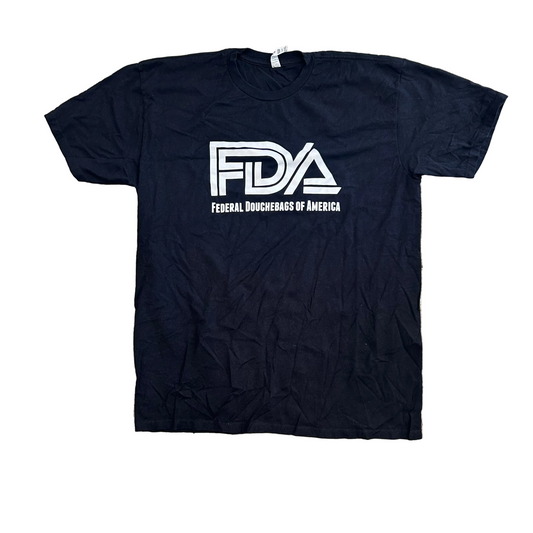 FDA Douchebags Cigars Black Tshirt - Large - 22" x 29"
