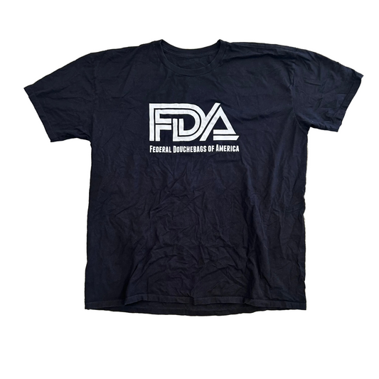 FDA Douchebags Cigars Black Tshirt - XLarge - 24" x 30"