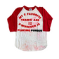 80/90's Murina Indiana University Red White Raglan Longsleeve Shirt - Medium - 20" x 28"