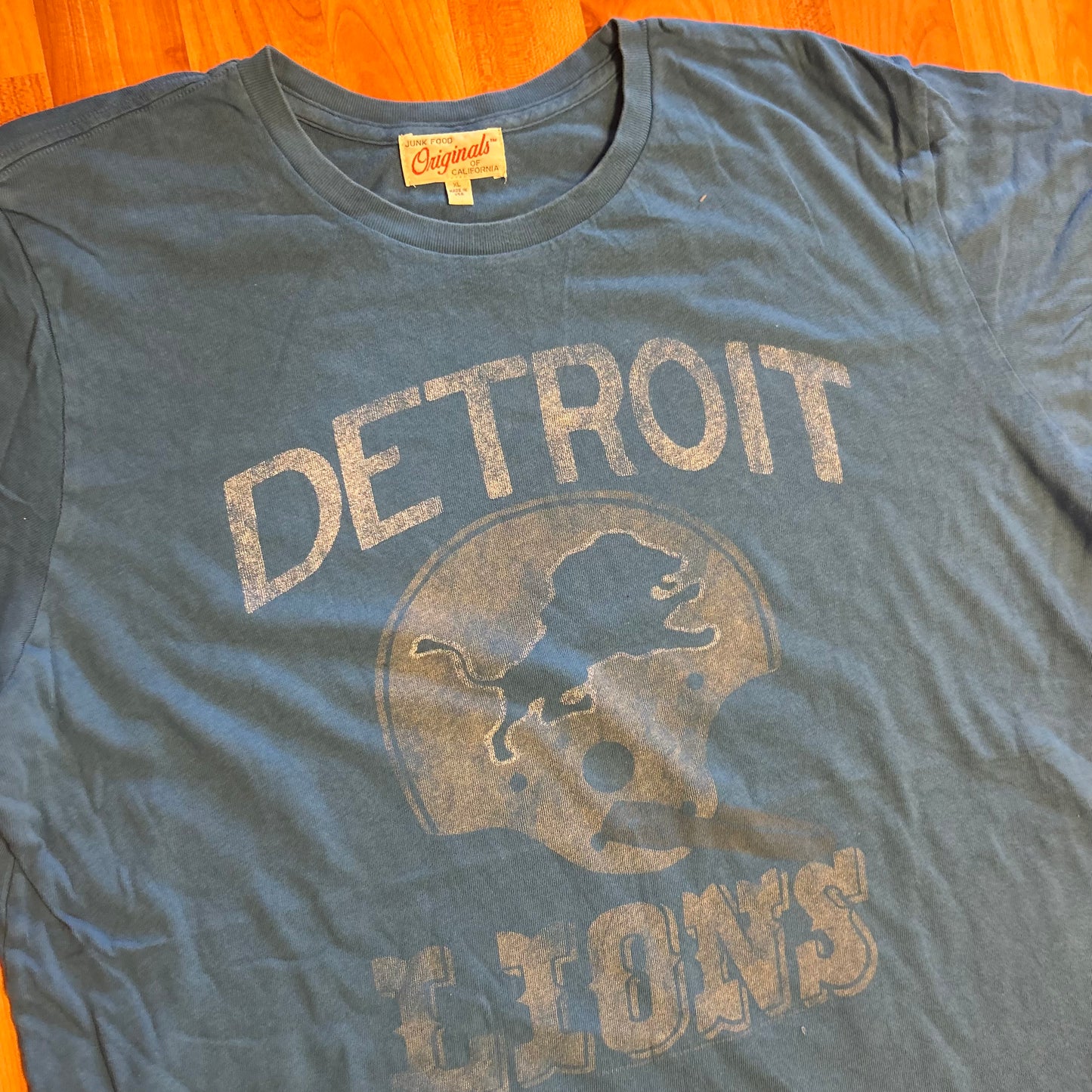 Junk Food Clothing Blue Detroit Lions NFL Tshirt - XLarge - 24" x 29"