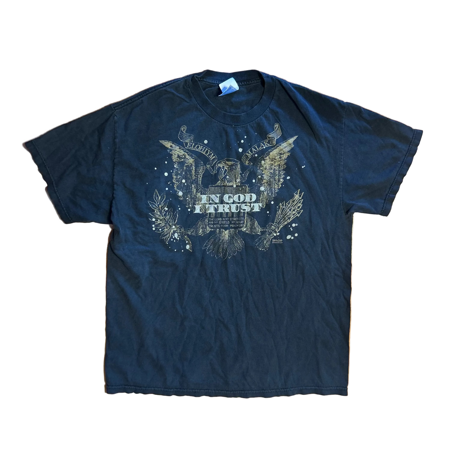 Tennessee River In God I Trust Black Tshirt - Medium - 20" x 26"