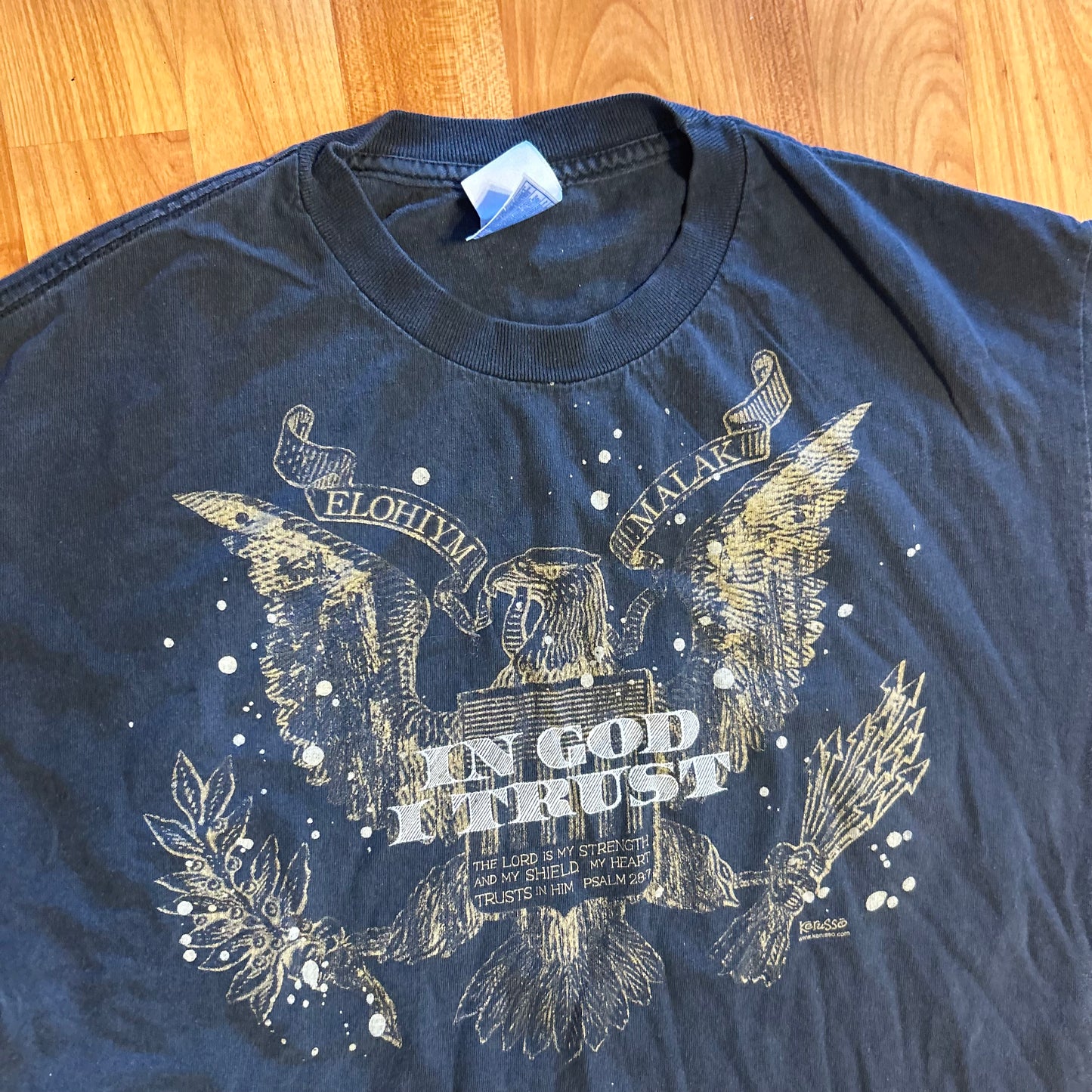 Tennessee River In God I Trust Black Tshirt - Medium - 20" x 26"