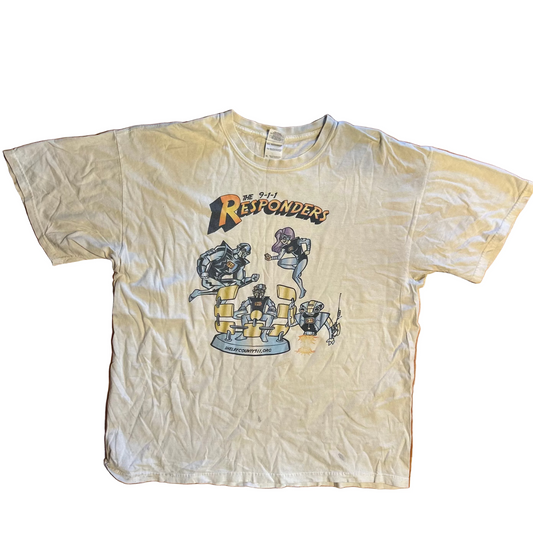 Gildan 911 Responders White Cream Tshirt - XLarge - 24" x 28.5"