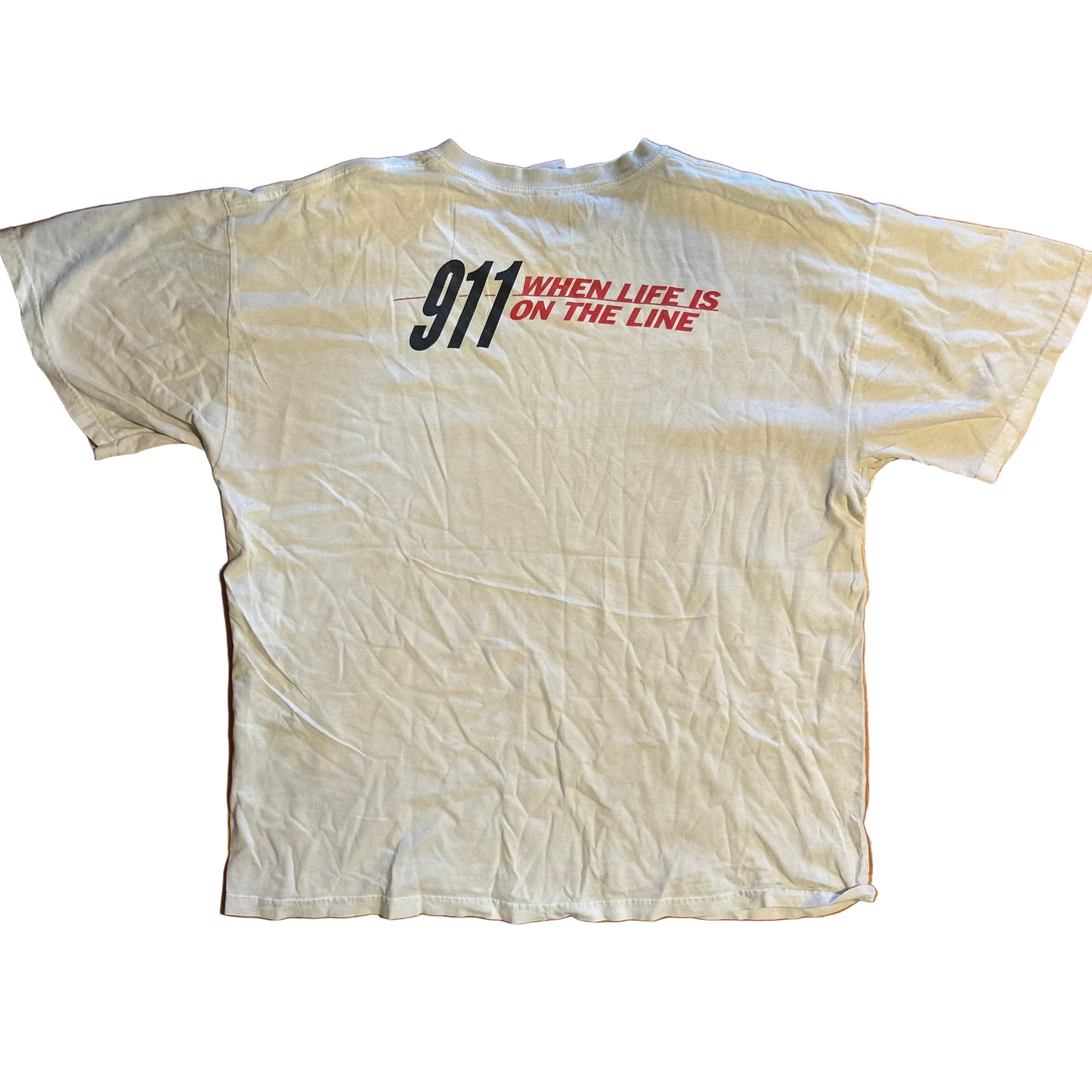 Gildan 911 Responders White Cream Tshirt - XLarge - 24" x 28.5"
