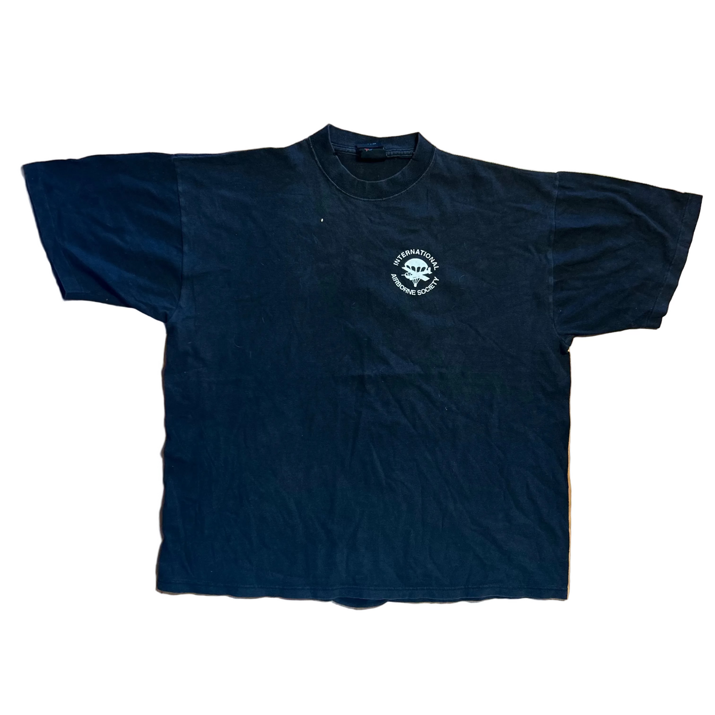 90's Soffee International Airborne Society Operation Polish Eagle Black Tshirt - XLarge - 24.5" x 28"