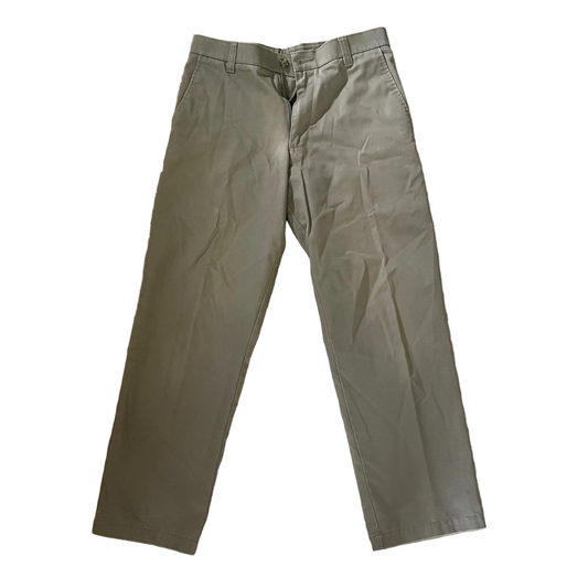 Cherokee Cotton Nano Tex Brown Khaki Dress Pants - 33" x 29.5"