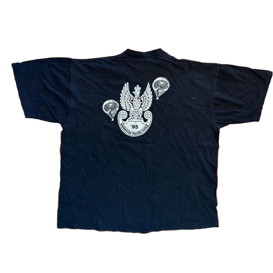 90's Soffee International Airborne Society Operation Polish Eagle Black Tshirt - XLarge - 24.5" x 28"