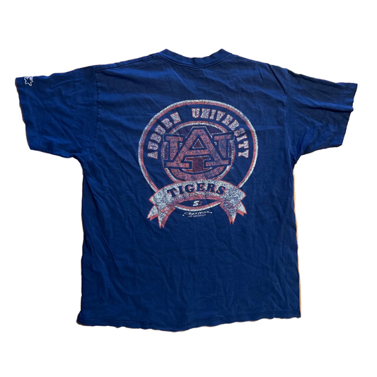 90's Starter Auburn Tigers College University Navy Tshirt - Large - 22" x 27"