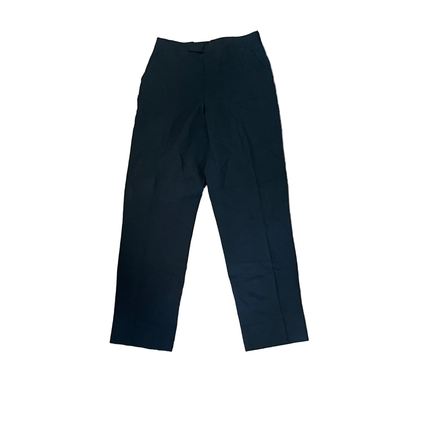 70/80's Checkered Navy Black Ripstop Dress Pants Slacks - 26" x 29"