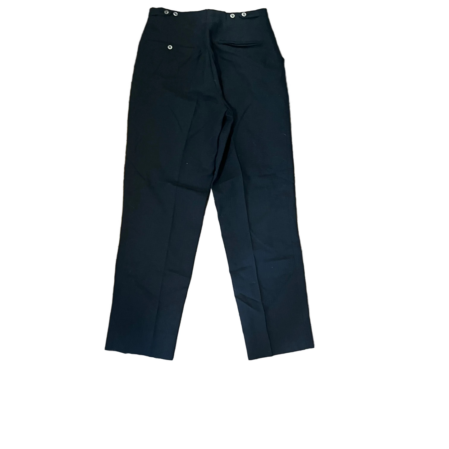 70/80's Checkered Navy Black Ripstop Dress Pants Slacks - 26" x 29"