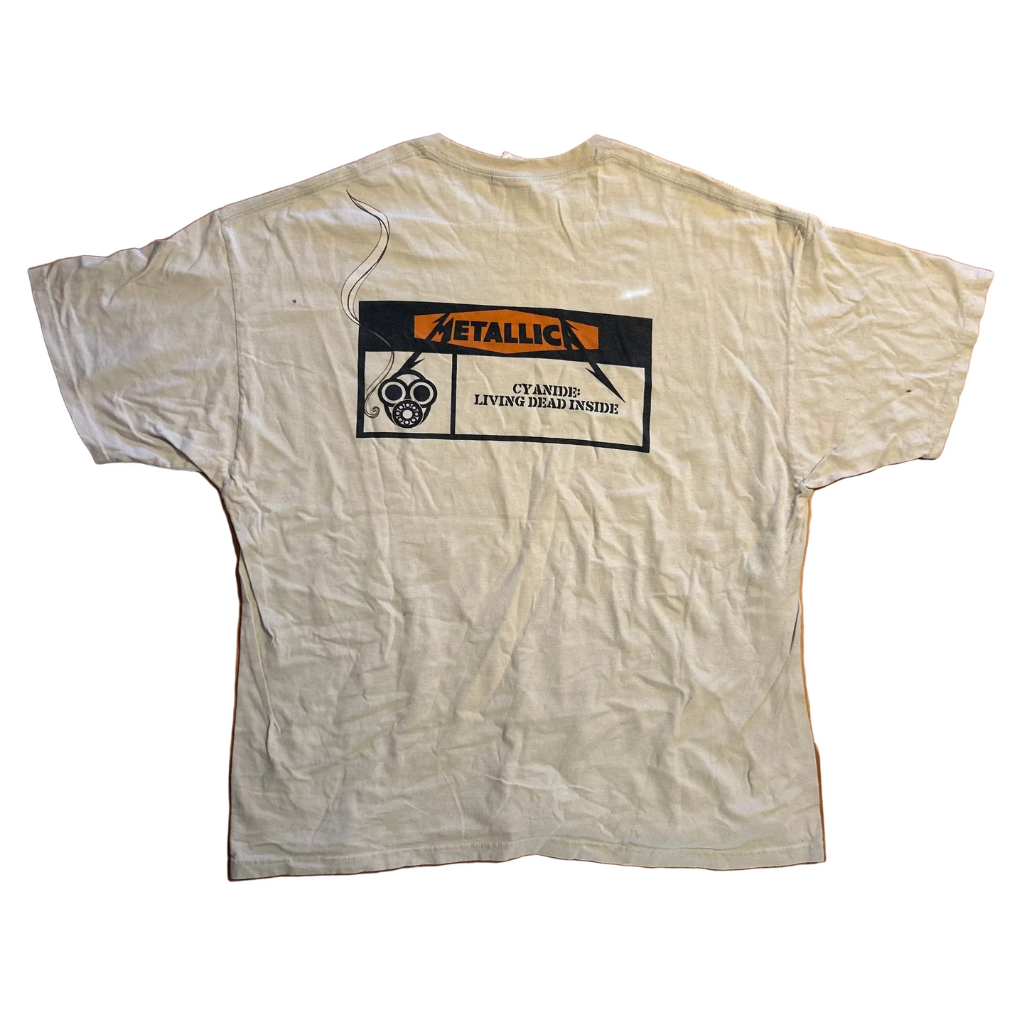 Hanes Metallica Band Cream Tan Tshirt - XLarge - 25" x 29"