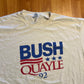 90's Bush Quayle 92 President White Tshirt - Large - 23" x 28.5"