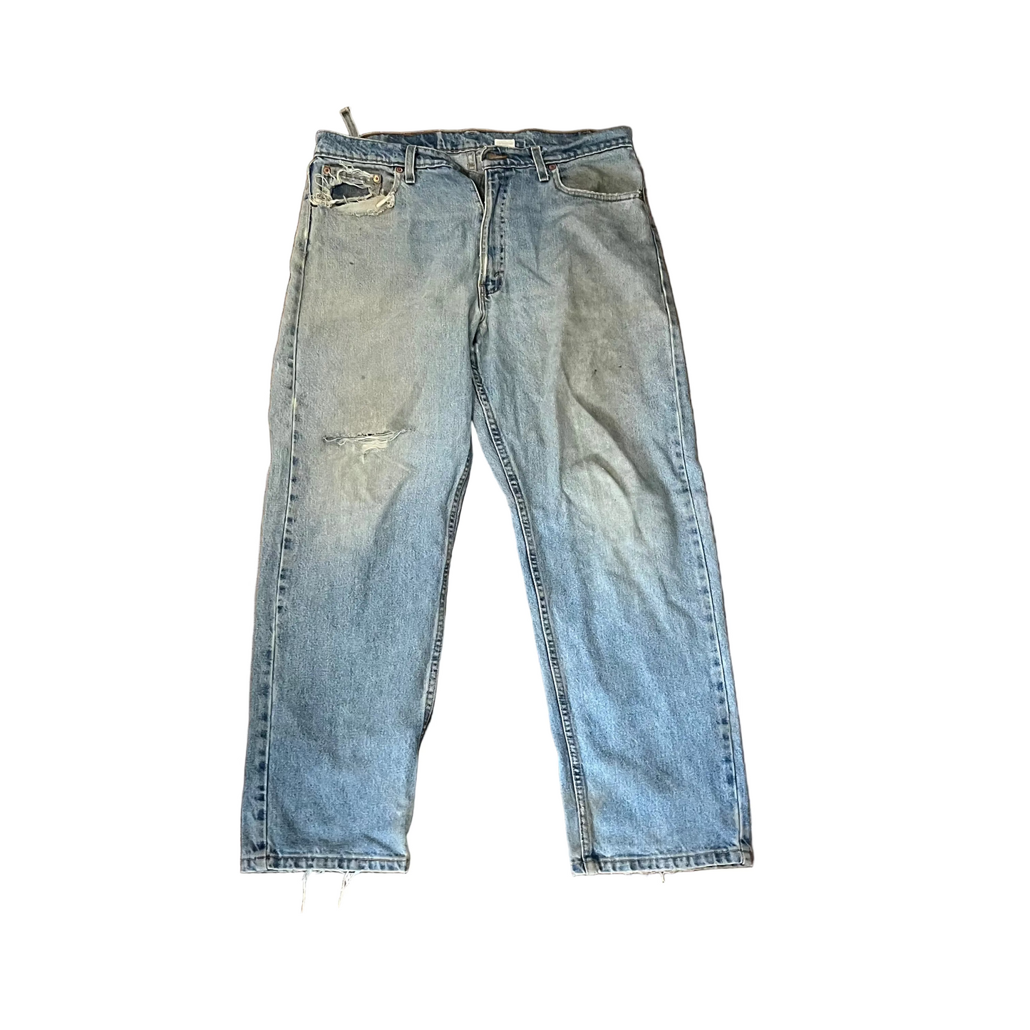 90's Levis 565 Distressed Denim Blue Jeans - 37" x 31"