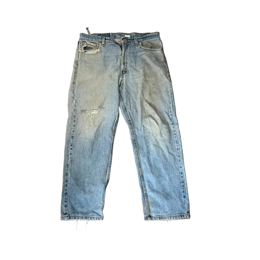 90's Levis 565 Distressed Denim Blue Jeans - 37" x 31"
