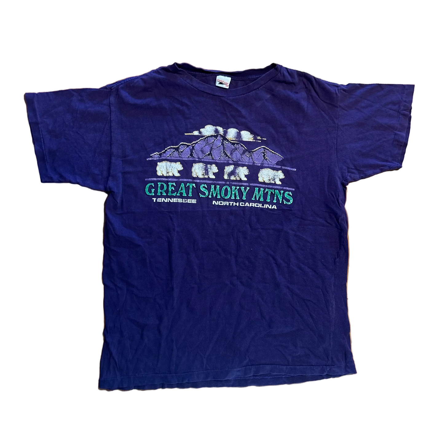 80/90's Great Smoky Mountains Purple Tshirt - Large - 22" x 28.5"