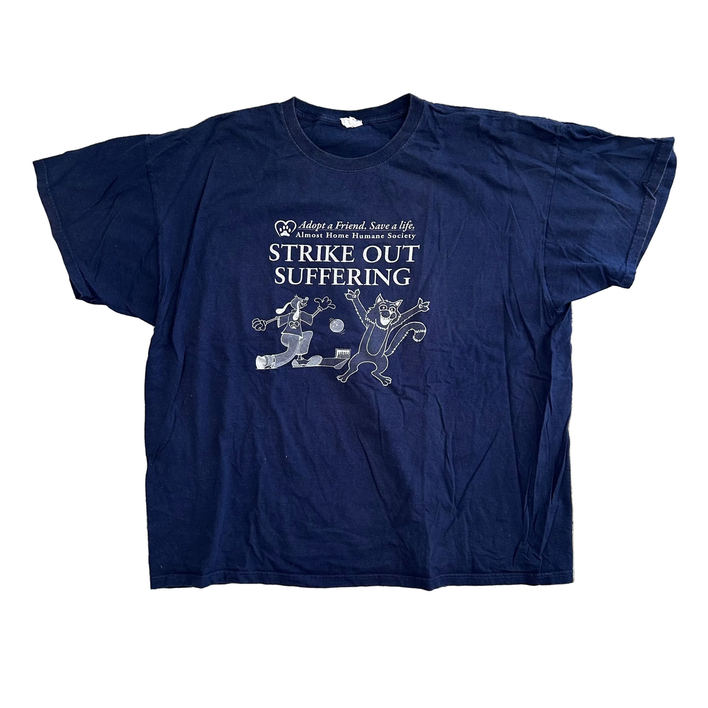 Strike Out Suffering Navy Blue Tshirt - XLarge - 26" x 29"