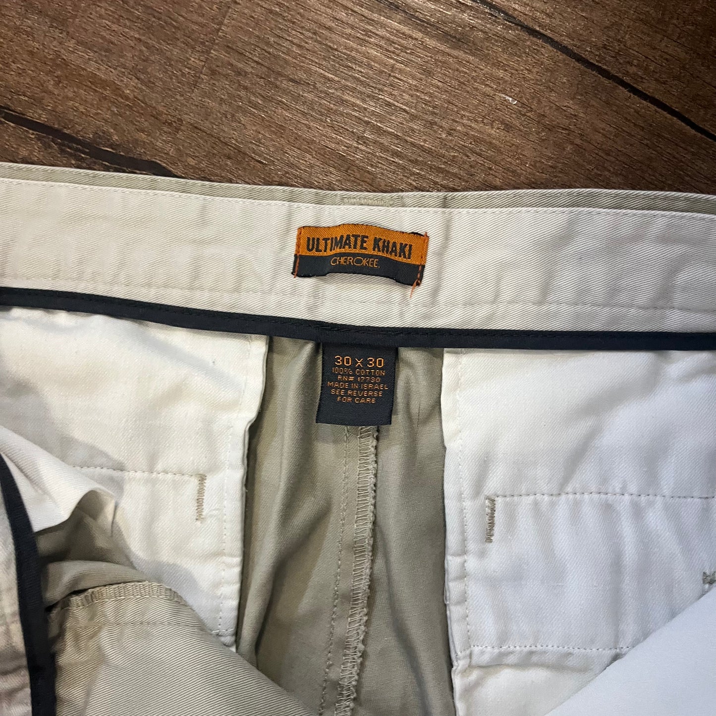 Cherokee Cotton Ultimate Khaki Tan Dress Pants - 32" x 28.5"