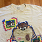 90's Warner Bros Tazmanian Devil White Distressed Tshirt - XLarge - 25" x 28"