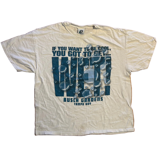 Dynasty If You Want To Be Cool You Have To Get Wet Busch Gardens White Tshirt - Large - 23" x 27"