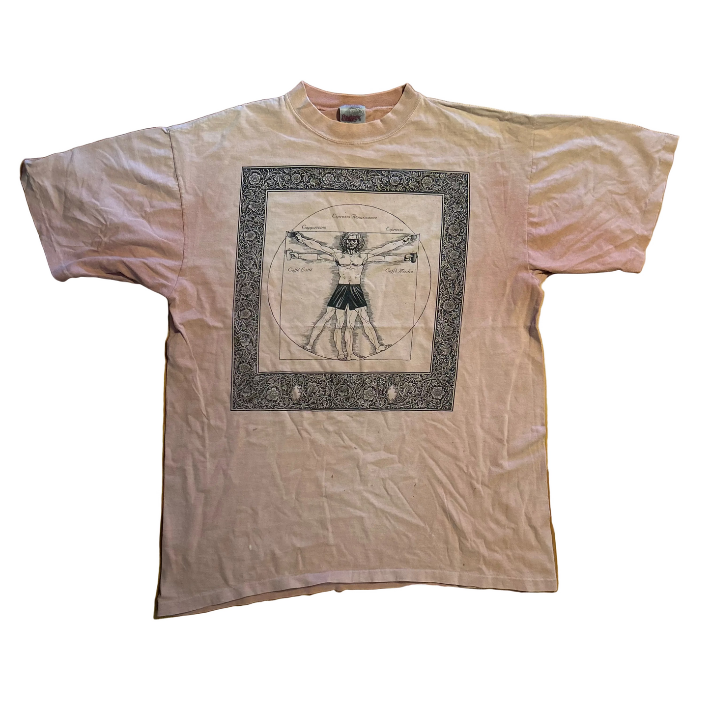 90's Badger Sportswear Pink Coffee Espresso Tshirt - Large - 22" x 29"