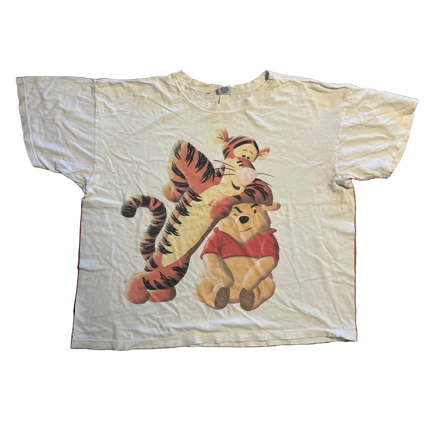 Disney Winnie The Pooh Tigger White Distressed Tshirt - XLarge - 27" x 28"