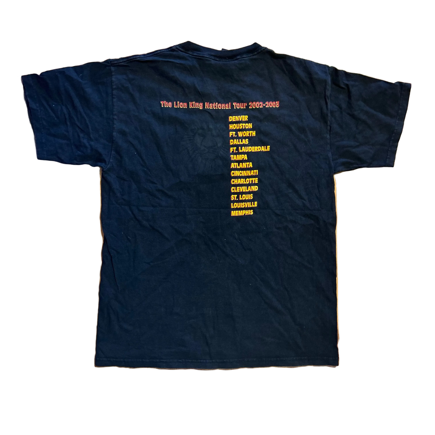 00's Disney The Lion King Broadway Musical Black Tshirt - Medium - 21" x 29"