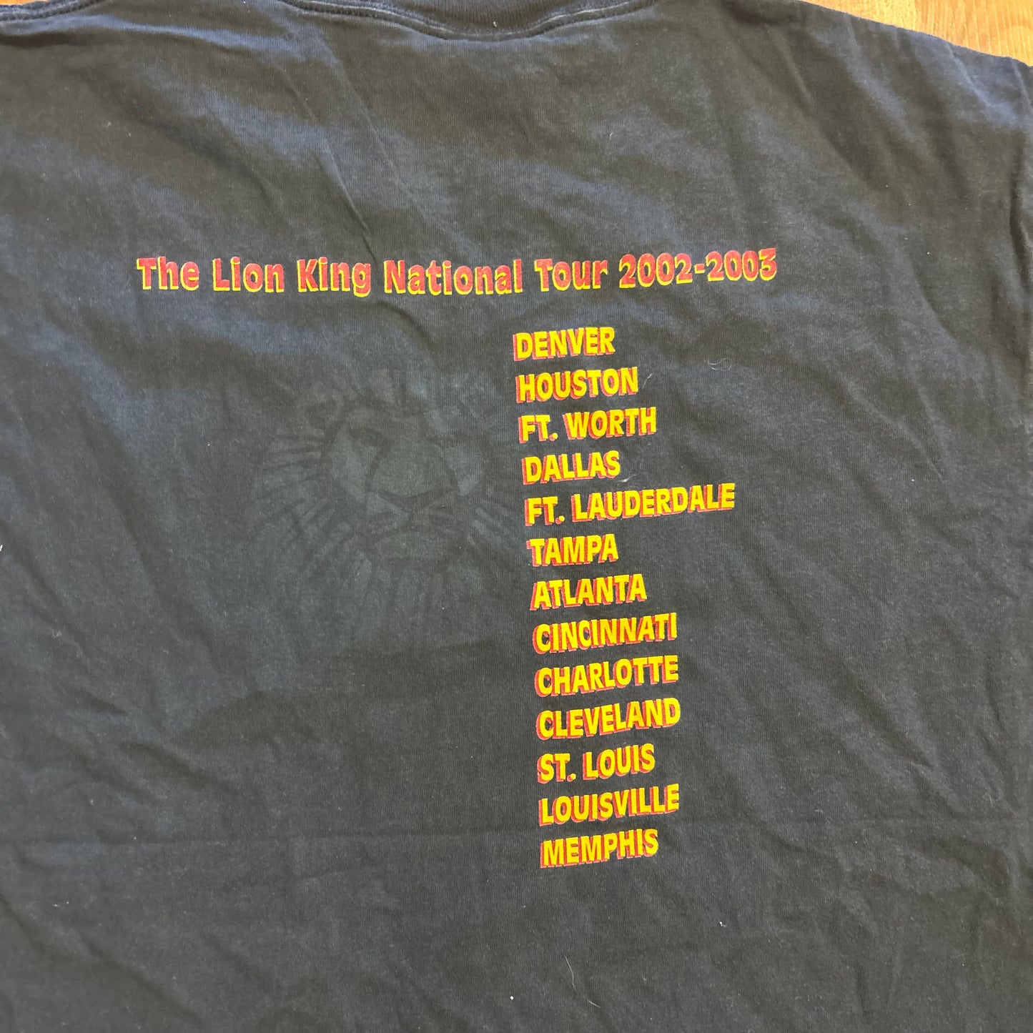 00's Disney The Lion King Broadway Musical Black Tshirt - Medium - 21" x 29"