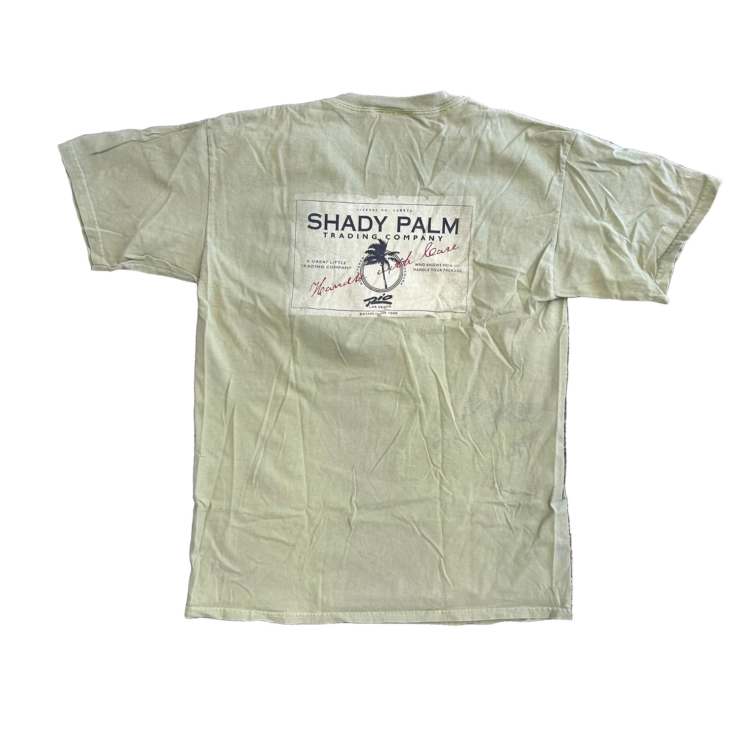 Shady Palm Green Faded Tshirt - Medium - 20" x 29"