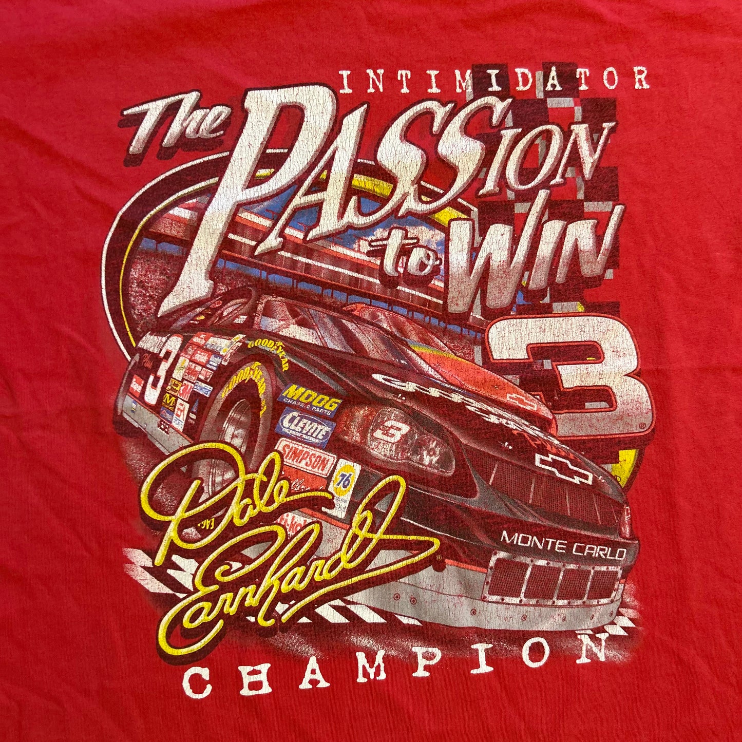 NASCAR Dale Earnhardt Red Racing Tshirt - Large - 22" x 28"