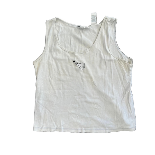 Polar Bear White Tank Top Shirt - Small - 19" x 20.5"