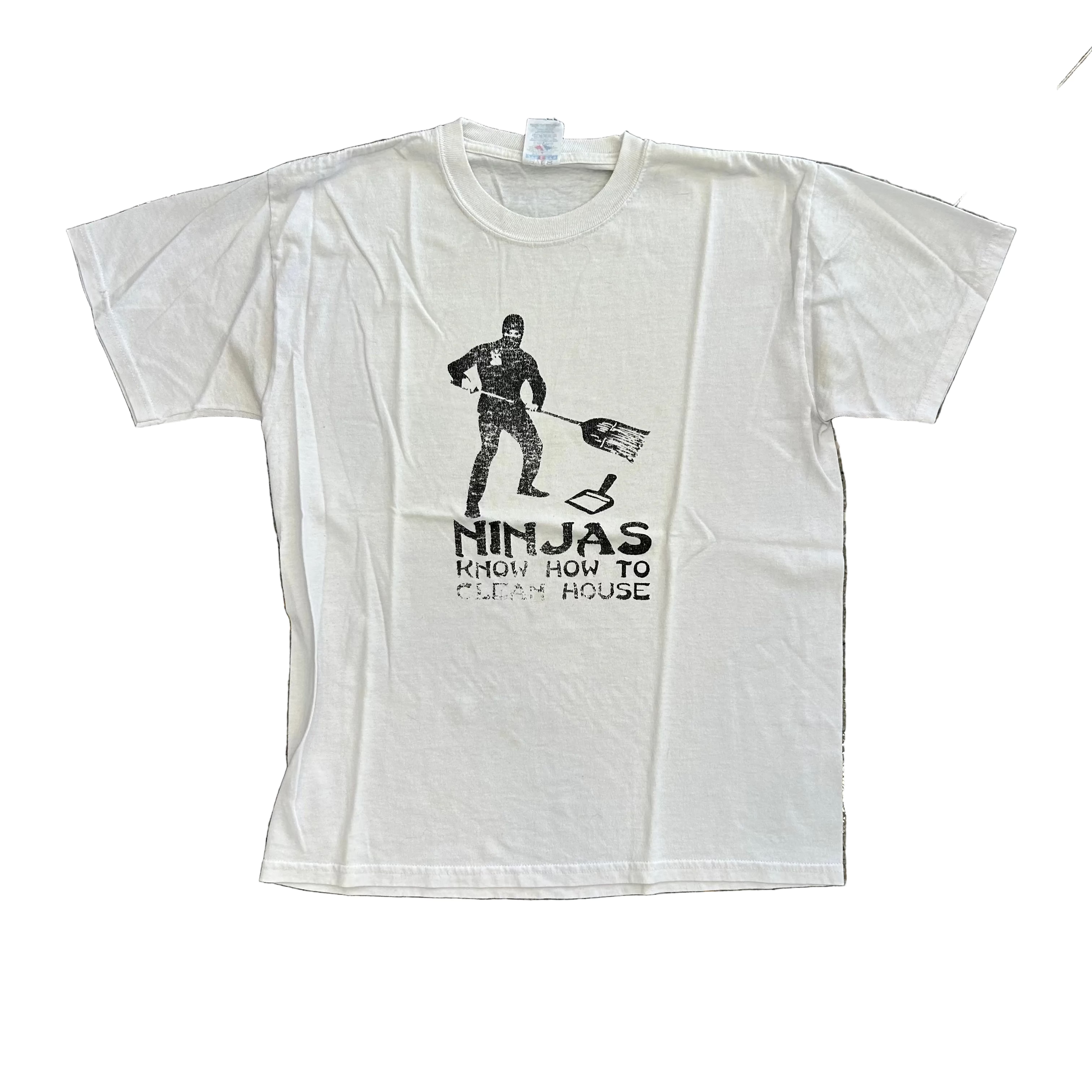 Ninjas Know How to Clean House White Tshirt - Medium - 20